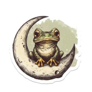 Frog-On-Moon-Sticker