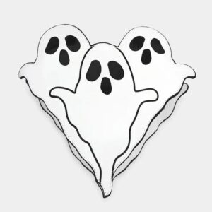 Triple-Ghost-Heart-Shaped-Purse-White