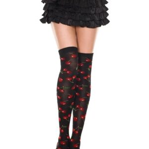 Thigh-High-Cherry-Print-Stockings