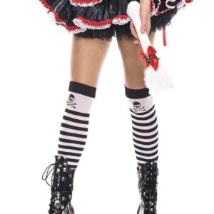 Thigh-High-Striped-Crossbone-Tights