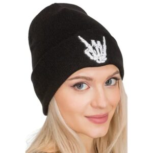 Rock-on-skeleton-beanie